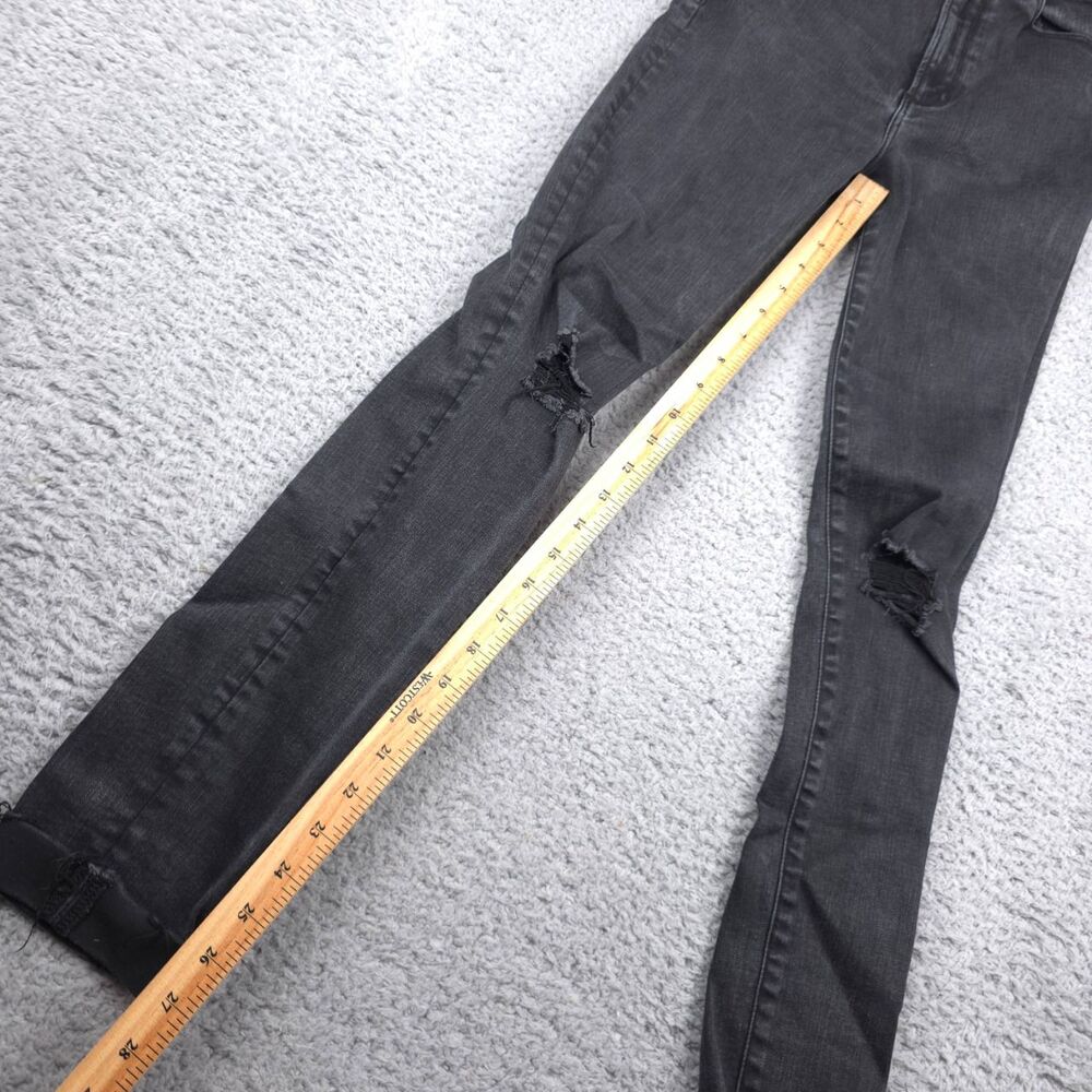 Abercrombie Jeans Womans 28 6L Black Thrashed High Rise Skinny Ripped Knees - Picture 6 of 11